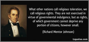 ... any portion of citizens, however small. - Richard Mentor Johnson