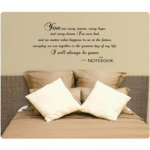 Will Always Be Yours Wall Decal Quote Vinyl Love The Notebook Large ...