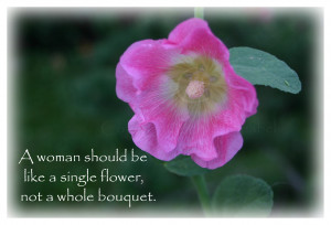pink hollyhock flower woman quote cards from Zazzle.com