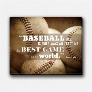 Gifts for Boys, Baseball Canvas Art, Babe Ruth Print, Babe Ruth Quote ...