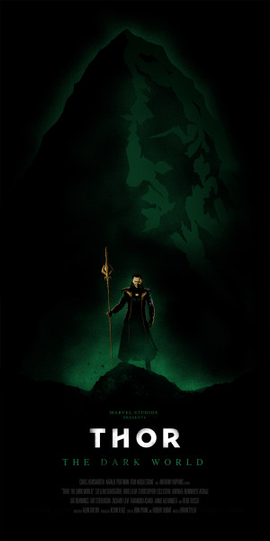 Illustrated movie poster for Thor: The Dark World. This is the Loki ...