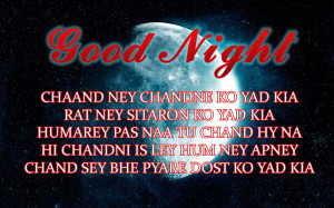 Lovely good night hindi shayari in English font