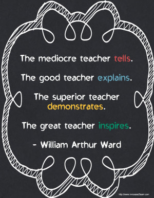 The great teacher inspires - William Arthur Ward