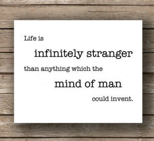 Sherlock Holmes: Infinitely Stranger, Typography Wall Art , Quote ...
