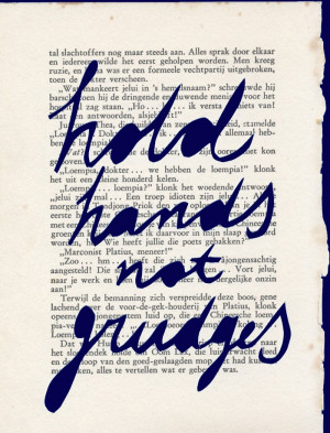 Great phrase: hold hands not grudges