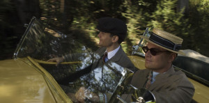 Nick Carraway (Tobey Maguire) and Jay Gatsby (Leonardo DiCaprio) head ...