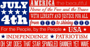 4th of July Free Printable Patriotic Sayings Flag USA dapperhouse