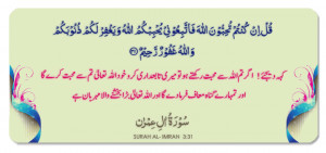 Say, (O Muhammad, to mankind): If ye love Allah, follow me; Allah will ...