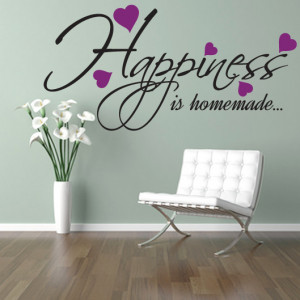 HAPPINESS IS HOMEMADE quote vinyl wall art sticker decal