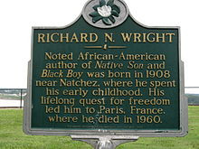 historic marker in Natchez, Mississippi , commemorating Richard ...