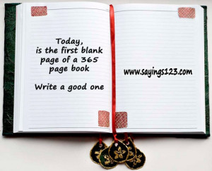 Today is the first blank page | Sayings 123