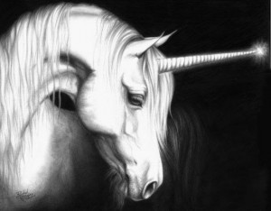 Black and white unicorn Image