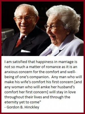 Quote from President Hinckley on marriage.