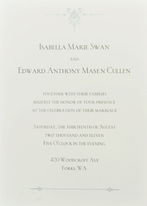 Breaking Dawn wedding invitation