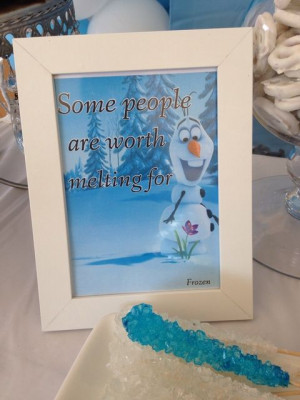 ... Frozen Themed, Frozen Party, Birthday Party Ideas, Olaf Quote, Frozen