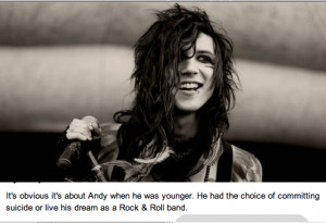 andy biersack black veil brides self harm rock n roll suicide