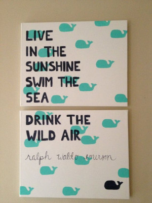 Whales Background Ralph Waldo Emerson Painting