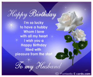 Husband bday greeting cards has dreamy romantic picture of white roses ...