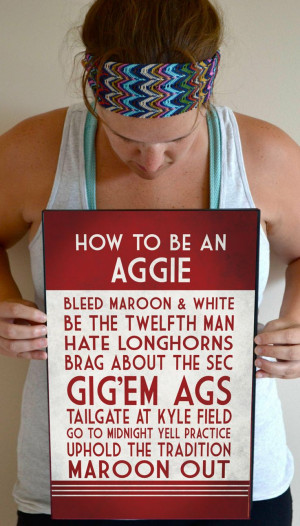 Texas A&M Art Print, Aggie Quote Poster Sign, Aggie Football Decor 11 ...