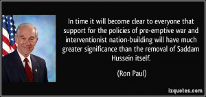 it will become clear to everyone that support for the policies of pre ...