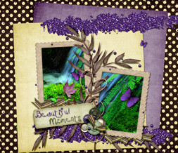 ... Quote Wallpaper - Purple Butterflies & Waterfall Background Preview