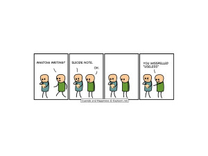 cartoons comics humor funny suicide note cyanide and happiness black ...