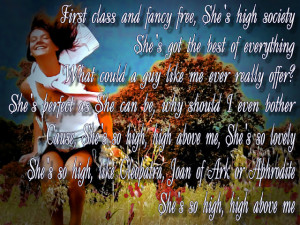 She's So High Kurt Nilsen Song Lyric Quote in Text Image