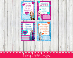 ... Valentines- School Valentines-Valentine's Labels- Anna & Elsa- Olaf