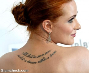 Celebrity Tattoo: Evan Rachel Wood Back Tattoo & Its Meaning
