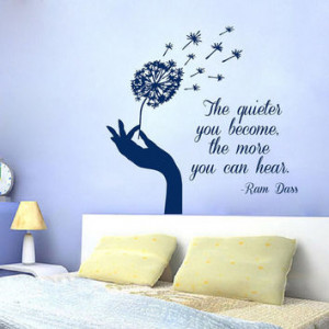 Wall Decals Vinyl Decal Sticker Wall Quote Girl Hand Holding Dandelion ...