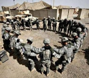 ... Soldiers in prayer to the Lord who holds their lives in His hand. This