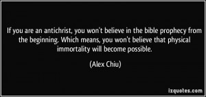 If you are an antichrist, you won't believe in the bible prophecy from ...