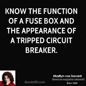 Know the function of a fuse box and the appearance of a tripped ...