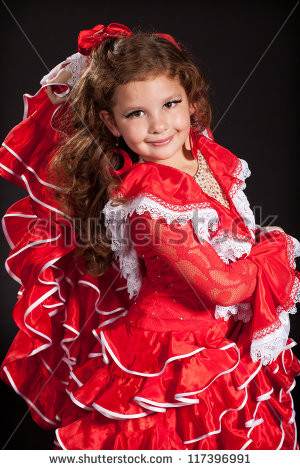 -toddler-girl-dancing-flamenco-in-traditional-spanish-red-dress ...
