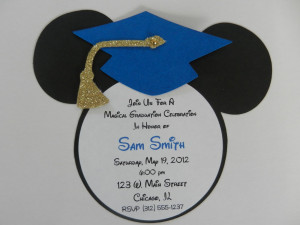 Graduation Mickey Minnie Mouse Invitation
