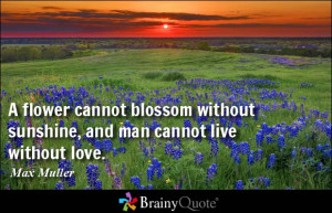 flower cannot blossom without sunshine, and man cannot live without ...
