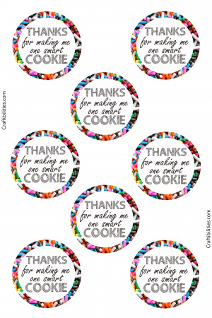 COOKIE printable tag - Teacher Appreciation Week Idea/Gift - THANKS ...