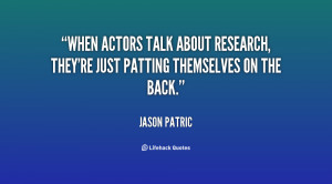 When actors talk about research, they're just patting themselves on ...