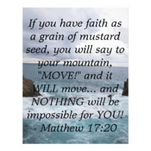 Matthew 17:20 Motivational Bible Quote Personalized Flyer
