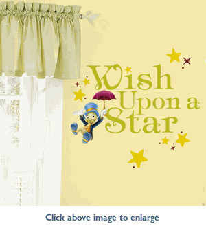 ... Appliques > Disney > Wish Upon a Star Quote Peel and Stick Wall Decals