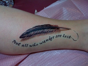 Feather Tattoo With Quote