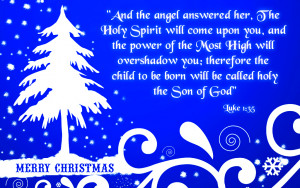... Greeting card with Bible Verses About Jesus Birth in Luke 1:35