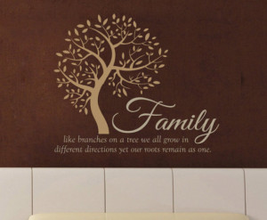 LARGE Family tree quote, choice of colours, 580mm (h) x 683mm(w)