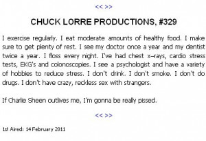 Chuck Lorre, Charlie Sheen and the vanity card jabs