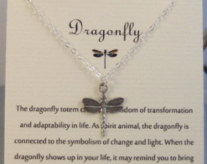 Dragonfly,Neckalce,Silver Dragonfly,Silver Necklace,Jewelry,Poem,Quote ...