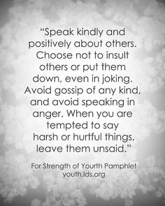 LDS Quote: For the Strength of Youth #goodlanguage #ldsyouth # ...