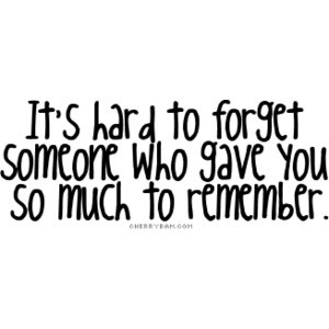 It’s Hard To Forget Someone Who Gave You So Much To Remember.