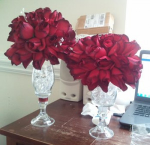 ... and the mini roses to them. They will each have love quotes in them