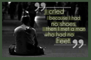cried because I had no shoes,