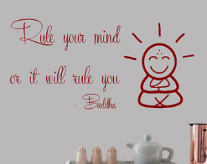 Wall Decals Buddha Quotes Rule Your Mind Or It Will Rule You Yoga ...